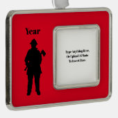 Fireman-kerstversiering Verzilverd Kader Ornament (Rechts)