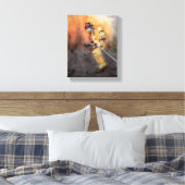 Fireman Personaliseert station nummer brandweerman Canvas Afdruk (Insitu (Slaapkamer))