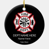 Fireman Personalized Firefighter Keramisch Ornament (Achterkant)