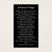 Fireman Prayer Herdenking Memorial Funeral Kaart (Achterkant)