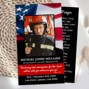 Fireman Prayer Memorial Firefighter Funeral Kaart