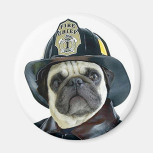 Fireman Pug magnet Magneet