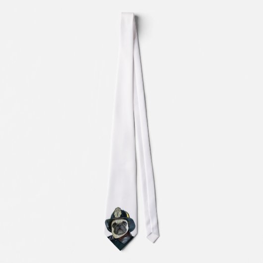 Fireman Pug necktie Stropdas (Voorkant)