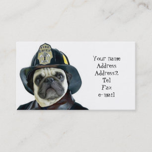 Fireman Pug visitekaartjes