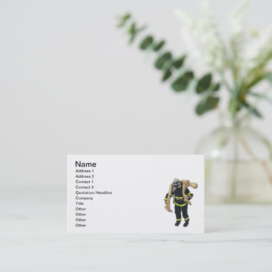 Fireman Rescue Persoon Visitekaartje (Staand voorkant)