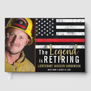 Fireman Retirement Thin Red Line Firefighter Foto Gastenboek