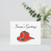 Fireman Seasons Groeten Feestdagenkaart (Staand voorkant)