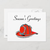 Fireman Seasons Groeten Feestdagenkaart (Voorkant / Achterkant)