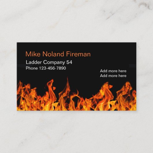 Fireman Simple Design Visitekaartje (Voorkant)