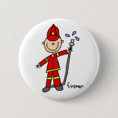 Fireman Stick Figuur Button (Voorkant)
