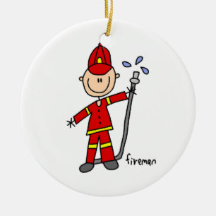 Fireman Stick Figuur Keramisch Ornament