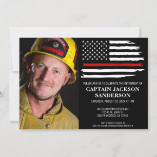 Fireman Thin Red Firefighter Foto Retirement Kaart