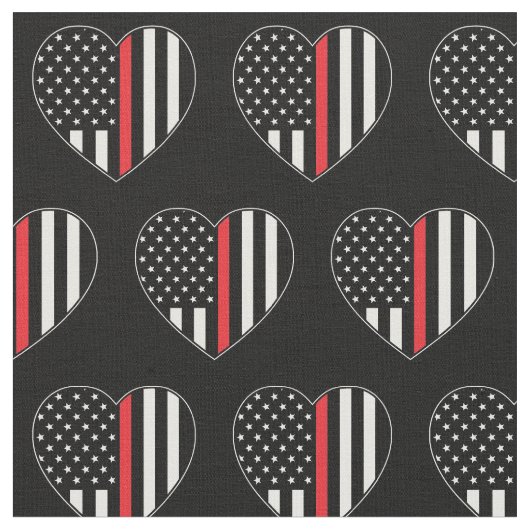 Fireman Thin Red Line American Flag Firefighter Stof (Close Up)