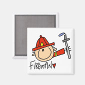 Fireman Tshirts en Gifts Magneet (Voorkant / Achterkant)