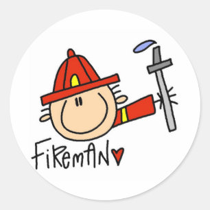 Fireman Tshirts en Gifts Ronde Sticker