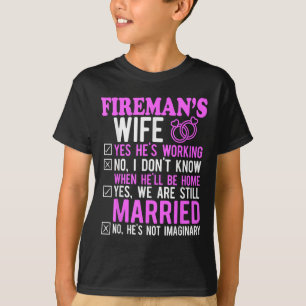 Fireman Wife Husband Couples Jubileum Funny Fir T-shirt
