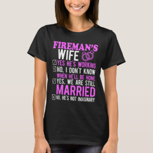 Fireman Wife Husband Couples Jubileum Funny Fir T-shirt