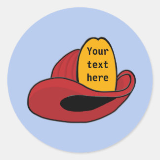 Fireman's Helmet Whimsical Cartoon Art Ronde Sticker