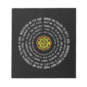 Firemans Prayer, brandweerman Motivatie Notitieblok