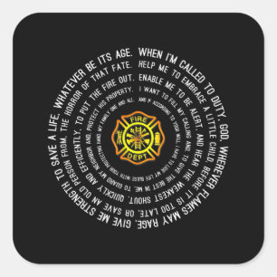 Firemans Prayer, brandweerman Motivatie Vierkante Sticker
