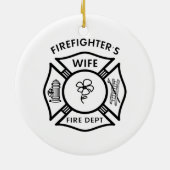 Firemans vrouw keramisch ornament (Achterkant)