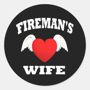 Firemans vrouw ronde sticker