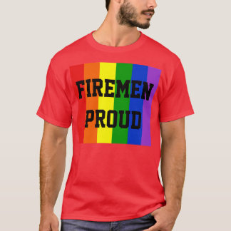 Firemen Proud Gay Rainbow Dark T-Shirt