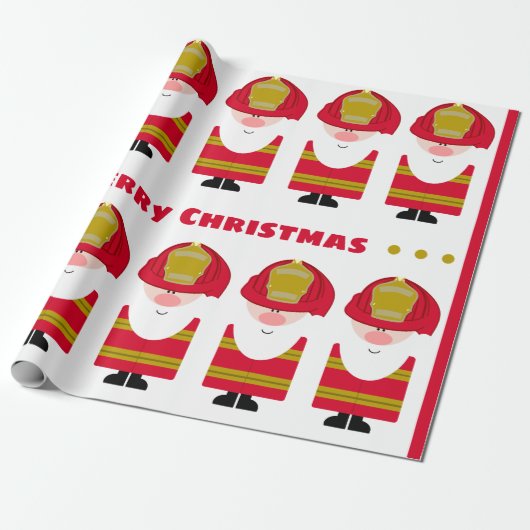 Firemen Santas Cadeaupapier (Uitgerold)
