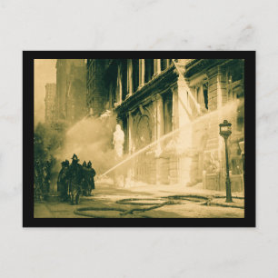 Firemen Spraing Building Pine Street New York Briefkaart