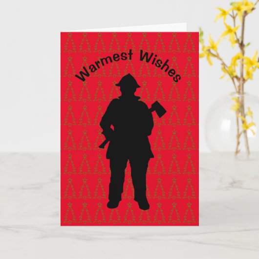 Firemer Avec Carte De Noël Silhouette Ax (Fleur jaune)