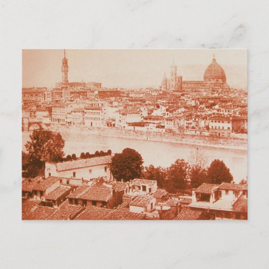 FIRENZE - ANTIEK FLORENCE PANORAMIC UITZICHT 1859 BRIEFKAART (Voorkant)