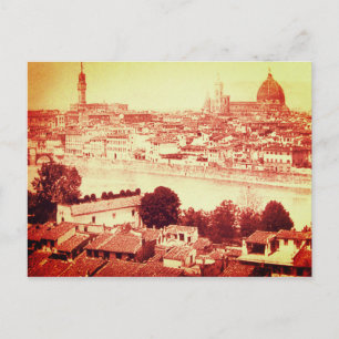 FIRENZE - ANTIEK FLORENCE PANORAMIC UITZICHT 1859 BRIEFKAART