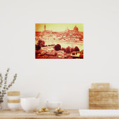 FIRENZE - ANTIEK FLORENCE PANORAMIC UITZICHT 1859 POSTER (Keuken)