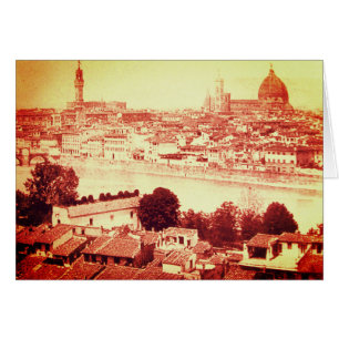 FIRENZE - ANTIQUE FLORENCE PANORAMIQUE VIEW 1859