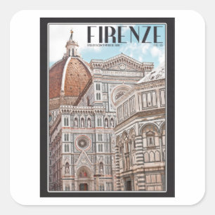 Firenze Duomo Vierkante Sticker