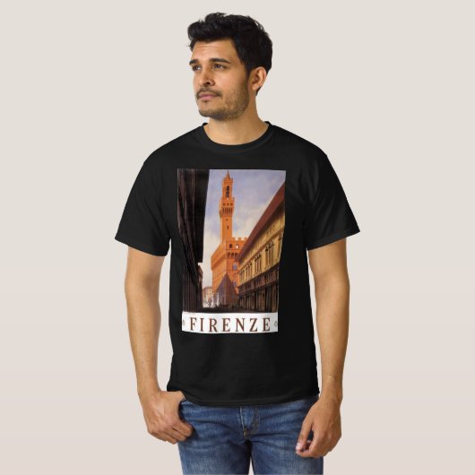 Firenze, Florence, Palazzo Vecchio, Oud Italië T-shirt (Voorkant volledig)