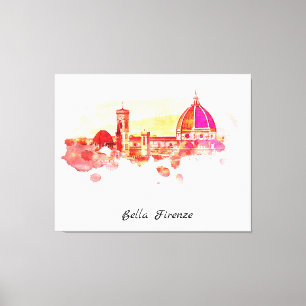 ** Firenze Florence Panorama Italië AP12 Italiaans Canvas Afdruk
