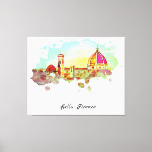 ** Firenze Florence Panorama Italië Italiaans AP12 Canvas Afdruk