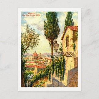 Firenze, Italië, mooie straatbeeld Vintage Briefkaart