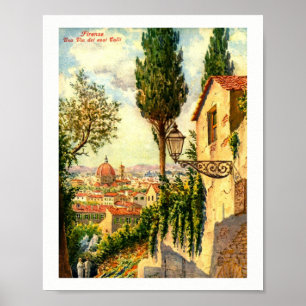 Firenze, Italië, mooie straatbeeld Vintage Poster
