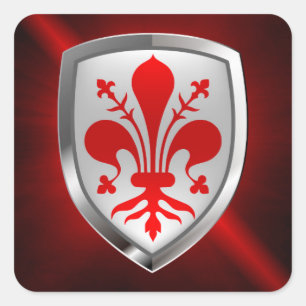 Firenze Mettalic Emblem Vierkante Sticker