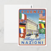 Firenze Nazioni Travel Poster Briefkaart (Voorkant / Achterkant)