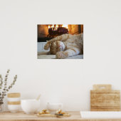 Fireplace Cat Poster (Keuken)