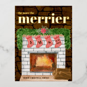Fireplace Cozy Kerstmis aankondiging (Voorkant)