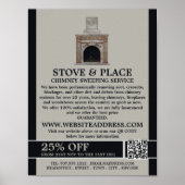 Fireplace Design, Chimney Sweservice Poster (Voorkant)