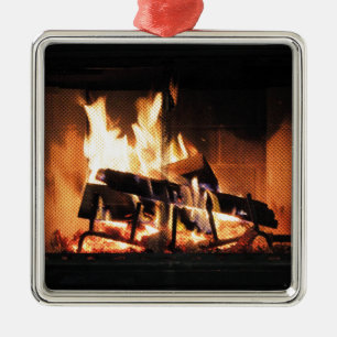 Fireplace kerstversiering metalen ornament