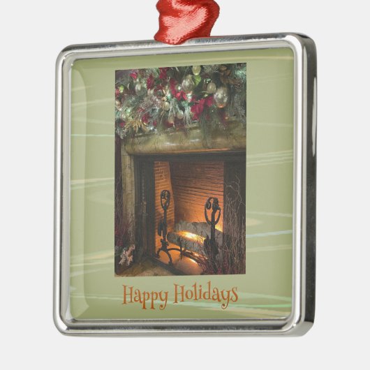 Fireplace kerstversiering metalen ornament (Links)