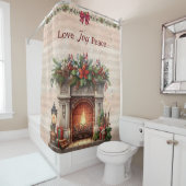 Fireplace, Music Notes, and Paris Postmark  Douchegordijn (In situ)