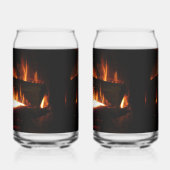 Fireplace Warm Winter Scene Photography Blikvorm Glas (Achterkant)