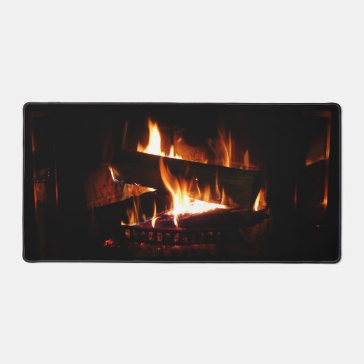 Fireplace Warm Winter Scene Photography Bureaumat (Voorkant)